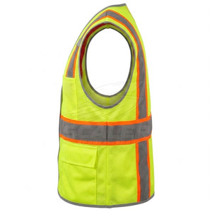 Custom Logo Printed <b>Waterproof</b> Reflective ANSI Class 2 Safety Vest with Adjustable Fit for Factory Staff Road Workers Daily Use - Product Image 4