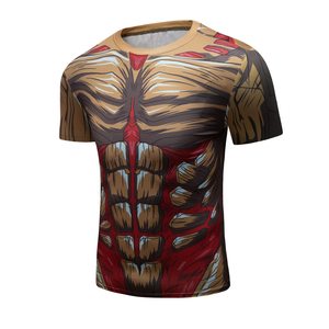 Vente en gros de maillots de compression à manches courtes pour hommes, personnalisés, pour la natation et l'entraînement, sublimation, vêtements de sport OEM, vente en gros OEM - Product Image 3