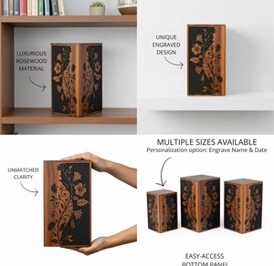 Urna Funeraria Artesanal de Mariposa Azul: Caja Conmemorativa de Madera y Resina - Product Image 5