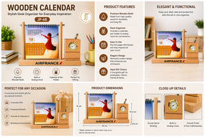 Calendario de Mesa de Madera Ecológico Personalizado con Portaplumas para el Día de la Madre y Halloween - Product Image 2