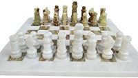 Ensemble d'échecs de luxe en pierre de chakra Venktesh Designs, artisanal, écologique, Feng Shui, échiquier en marbre religieux, modèle Ange Croix