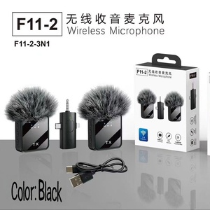 Microphone cravate sans fil 3-en-1 modèles K8 et K9, emballé, pour reportages mains libres sur téléphones mobiles pour interviews de rue - Product Image 2