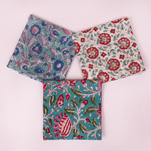Organic Cotton Bandana 100% Breathable Square Scarf Floral Pattern Unisex Colorful <b>Wraps</b> Artisan Kerchief - Product Image 5