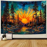 Wholesale Custom Printed Indian Bohemian Mandala Boho Hippie Waterproof Machine Washable Polyester Tapestry