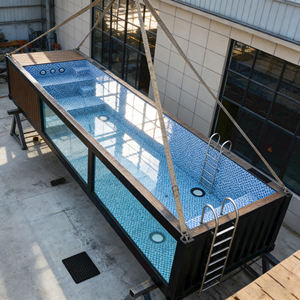 Vente directe usine – Grande piscine conteneur extérieure avec fenêtre en acrylique transparente, structure en acier, piscine modulaire hors sol - Product Image 3