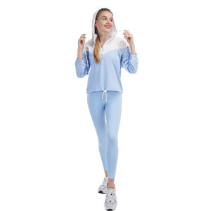 Conjunto de Yoga de 2 Piezas para Mujer, Top Corto Cruzado de Manga Larga y Pantalones Cortos para Correr, Ropa Deportiva de Secado Rápido para Gimnasio, Traje Deportivo - Product Image 6