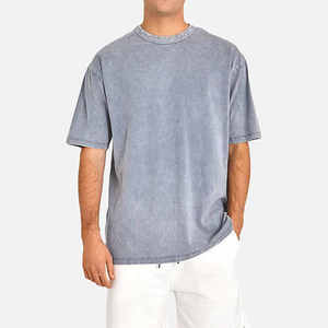 Custom logo Oversized 100% Cotton Acid Wash T-Shirts for Men Street Wear Hip Hop Style Vintage Quick Dry Crew Acid Wash T Shirts - Product Image 1