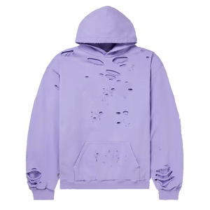 Logo brodé personnalisé effet vieilli, patchwork court, streetwear, polaire lavée, 100% coton, hiver, homme, ODM, imperméable, 300g - Product Image 1