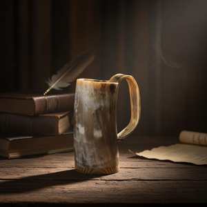 Taza Vikinga de Cuerno de Vaca Natural Blanco de la Mejor Calidad, Auténtica Jarra Medieval de Cuerno de Buey para Cerveza, Sidra y Vino - Product Image 5
