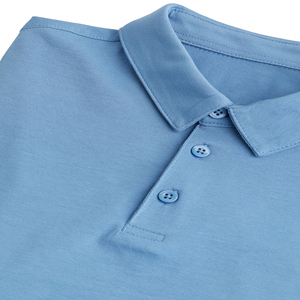 Polo à manches courtes pour homme, couleur unie, col à rayures contrastées, chemise décontractée en mélange de coton - Product Image 5