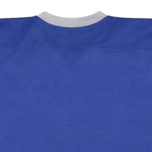 Maillot de hockey sur glace INDEX bleu, blanc, gris, sublimé, col en V, manches longues, évacuation de l'humidité, unisexe, adulte, coupe classique - Product Image 4