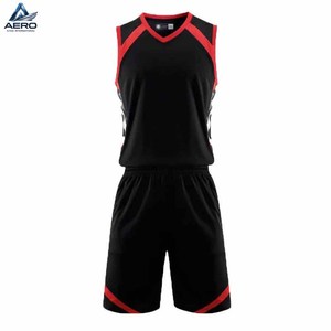 Uniforme de Baloncesto Deportivo con Contraste de Color Negro y Rojo, Sólido y Moderno, para Venta al Por Mayor, Servicio OEM, Buena Venta - Product Image 3