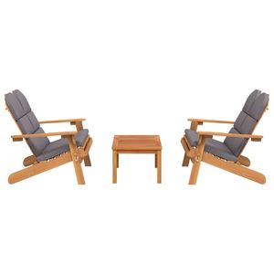 Ensemble de salon de jardin en bois d'acacia gris foncé, 100% polyester, meubles d'extérieur élégants - Product Image 3