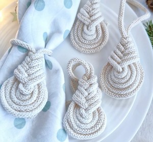 Anillos de Servilleta Navideños de Macramé, Juego de 4, Decoración Boho para Mesa Festiva - Product Image 2