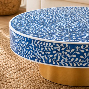 Mesa de Centro de Diseño con Incrustaciones de Hueso, Hecha a Mano con Artesanía Tradicional, Mesa de Lujo para Decoración del Hogar - Product Image 4