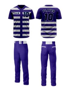 ชุดยูนิฟอร์มเบสบอลแบบซับลิเมชั่นสั่งทำพิเศษสำหรับผู้ชาย เสื้อเจอร์ซีย์ลายทางติดกระดุม กางเกงซอฟต์บอล ชุดฝึกซ้อมทีม ชุดกีฬา - Product Image 4