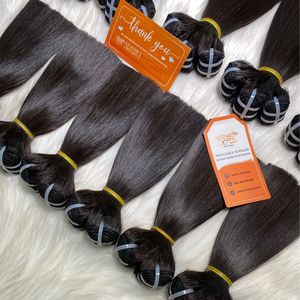 Extensiones de cabello vietnamita Natural recto de hueso de trama Sillky brillante longitud corta 6 8 pulgadas precio al por mayor de fábrica - Product Image 1