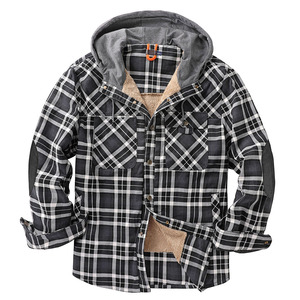 Veste à carreaux personnalisée de haute qualité, vêtement d'extérieur chaud et épais pour l'hiver, en polaire pour homme, grande taille, coupe-vent vintage, nouvelle mode, chemise en flanelle - Product Image 6