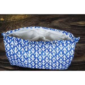 Estuche de Viaje Multifuncional Ecológico de Algodón Hecho a Mano con Estampado de Bloques, con Cierre, en 3 Tamaños, para Guardar Maquillaje - Product Image 5