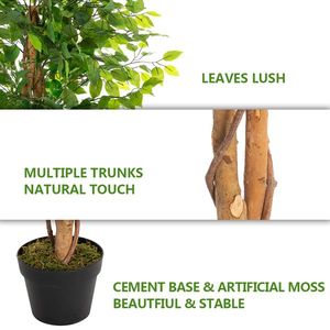 1260 Leaves Truncated Banyan <b>Tree</b> Simulation <b>6FT</b> Solid Wood Green Artificial <b>Tree</b> - Product Image 2