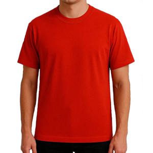 <b>Men</b> Short Sleeve T <b>Shirt</b> <b>Red</b> Color With Classic Crew Neck Soft Breathable Cotton Fabric Available All Sizes - Product Image 1