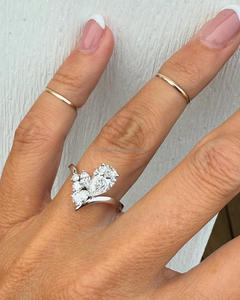 Toi et Moi <b>Diamond</b> <b>Ring</b> with Pear and Marquise Cut Stones in White Gold, Engagement <b>Ring</b>, Modern Luxury Fine Jewelry Design - Product Image 4