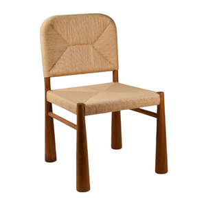 Teak Rope Dining Chairs Rattan Weaving Armless Chairs Home Dining Outdoor Furniture Rattan <b>Seating</b> Leisure Chairs - Product Image 4