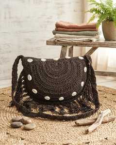 Sac à bandoulière vintage en crochet fait main, avec franges, décor coquillage, style bohème, pour femme, idéal pour le quotidien et les voyages - Product Image 1