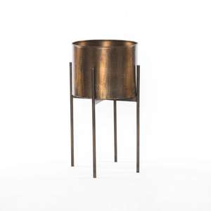 Jardinière en métal au design antique personnalisable avec support pour la décoration de maison vintage et l'aménagement intérieur rustique - Product Image 2