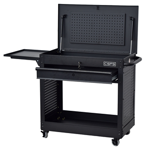 Matte Black Powder Coated Steel 1 <b>Drawer</b> Utility Cart Family keywords: for Garage Workshop Storage Use - Product Image 6
