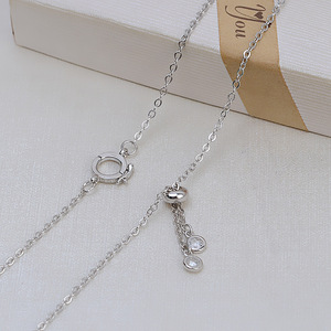 Hebilla de Plata S925 Hecha a Mano, Soporte para Colgante, DIY para Tarjetas, Juego de Collar de 4 mm con Colgantes y Dijes de Moda 2064 - Product Image 5