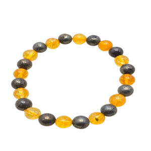 Hermosa Figura de Feng Shui Tallada en Citrino y Pirita de Súper Calidad, Cuarzo Ahumado Natural, Cuentas Elásticas de Cristal - Product Image 1
