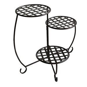 Best Trending Metal Plant Stand Rectangular Slatted <b>Shelf</b> Rack for Indoor Outdoor Garden Flower Display Black Pot Holder - Product Image 6