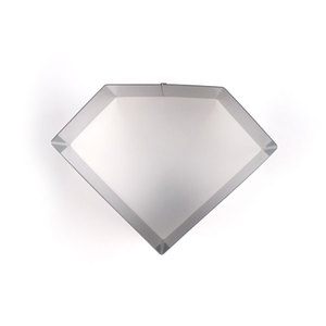 Diamond Shape Mousse Ring Stainless Steel Geometric Cake Mold Oven Safe <b>Mirror</b> Polished Surface 2 Size Options <b>Small</b> Large Korea - Product Image 3