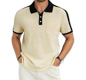 Men's Casual for Shirts Short Sleeve <b>Classic</b> Button Shirt Anti-Wrinkle Knitted Cotton Golf Tops with Pocket - Product Image 6