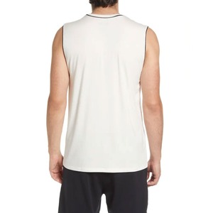 Débardeur blanc en tricot à col rond pour homme, couleur unie, décontracté, idéal pour la gym et la musculation – Débardeurs pour homme en promotion - Product Image 3