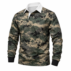 เสื้อรักบี้แขนยาว OEM สำหรับเสื้อเชิ้ตปักลายลำลอง ระบายอากาศได้ดี มีกระเป๋า ออกแบบได้ตามสั่ง ผู้ผลิตเสื้อทีมแบบกำหนดเอง - Product Image 1