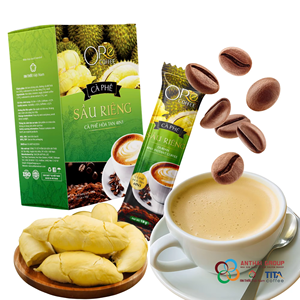 กาแฟสำเร็จรูปพรีเมียมผสมครีมช็อกโกแลตทุเรียนรสหวานอมเปรี้ยว คาเฟอีนเข้มข้น บรรจุภัณฑ์แบบซอง 5in1 ผลิตในเวียดนาม รับผลิตแบบ OEM ขายส่งจำนวนมาก - Product Image 4