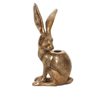 Vintage Rabbit Triple Candle Holder Animal Inspired Metal Candle Stand Decorative Tabletop Centerpiece <b>Rustic</b> Home Decor Luxury - Product Image 2
