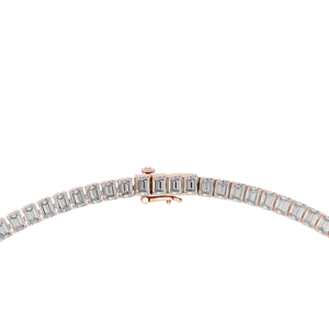 Collar de Eternidad Unisex Único en Oro Rosa de 18 Quilates con Corte Esmeralda, Diamantes Cultivados en Laboratorio, Chapado en Rodio, Certificado, para Fiestas/Bodas/Glamour - Product Image 4