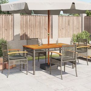 Juego de 4 Sillas de Jardín Grises y Marrones - Product Image 3