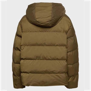 Veste matelassée à capuche unisexe en toile écologique, couleur unie, fermeture éclair, coupe-vent, vêtement d'hiver décontracté, rembourrage en coton, coupe ajustée - Product Image 2