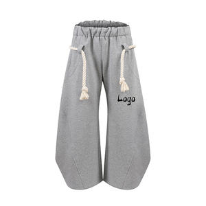 Pantalones Deportivos Holgados de Felpa Francesa de Alta Calidad, Personalizados, Rectos, Curvos, a Rayas, con Cordón Ajustable - Product Image 3