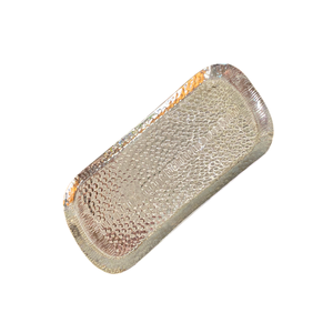 Plateau de service rectangulaire en alliage d'aluminium, plateau décoratif moderne argenté, accessoires de cuisine et de décoration intérieure faciles d'entretien, en vente - Product Image 1