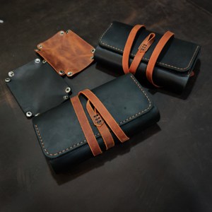 Durable Full Grain Leather Pipe <b>Roll</b> Storage Case Custom Logo Tobacco Pipe Travel Bag Pouch <b>Kit</b> PRB-0030 - Product Image 3