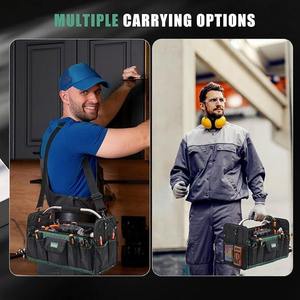 Portable <b>Tool</b> Box Home Essentials Vietnam Button <b>Tool</b> <b>Bag</b> Organizer for Men Multi-Pockets and Adjustable Shoulder Strap - Product Image 2