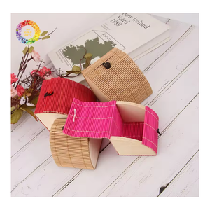 Boîte à rideaux en bambou faite à la main, boîte d'emballage cadeau tissée naturelle, boîte de rangement rustique pour thé, cadeaux, souvenirs, bijoux et décoration intérieure - Product Image 3