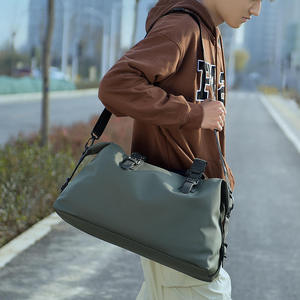 Unisex Microfiber Gym <b>Duffel</b> <b>Bag</b> with Adjustable Strap Zipper Closure 30-40L Capacity Solid Color Casual Style - Product Image 6