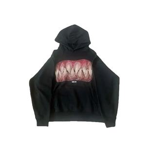 Grunge Goth Y2K rétro Hip Hop pull Punk Streetwear à capuche avec impression graphique décontracté mode polaire matériel - Product Image 2