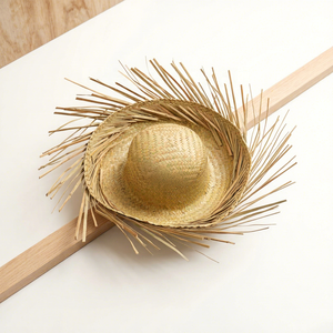 Chapeau Pava complet pour protection solaire quotidienne, taille OEM, style Bad Bunny iconique, en herbe Pava, idéal pour la pêche, les voyages et la plage - Product Image 1
